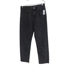 NWT GAP Teen 16‎ Girlfriend High Rise Jeans Black Wash With Raw Hem Jeans